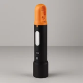 El Feneri 800 Lümen 2000 Metre Menzil 1200 mAh Şarjlı Powerbank Ledli Işık Lambası Su Geçirmez Kamp thumbnail 6