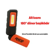 Mıknatıslı Şarjlı Ledli El Feneri 600 Lümen Lambası Spor Kamp Fener SOS & UV Mavi Işık Oto Tamir thumbnail 3