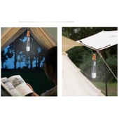 El Feneri 800 Lümen 2000 Metre Menzil 1200 mAh Şarjlı Powerbank Ledli Işık Lambası Su Geçirmez Kamp thumbnail 5