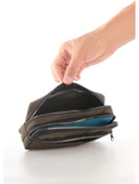 Relaxion Yeşil Üç Gözlü Su Geçirmez Kumaş Kalem Çantası Kalemlik 110 thumbnail 2