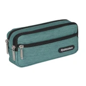 Relaxion Yeşil Üç Gözlü Su Geçirmez Kumaş Kalem Çantası Kalemlik 110 thumbnail 1
