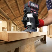 Kress KUD26.91 20Volt Kömürsüz 6/8mm Devir Ayarlı Şarjlı Profesyonel Avuç İçi El Frezesi Formika Tıraşlama (Akü Dahil Değildir) - 6