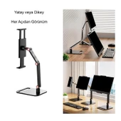 TriLine Monitör Tablet iPad Telefon Tutucu 12-16 İnç Universal Metal 360° Derece Döner Stand - 5