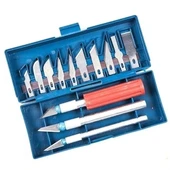 Zanaat 16 Parça Hobi Gravür Ahşap Heykel Çömlek Oyma Şekil Verme 13 Maket Bıçak Neşter Seti thumbnail 1