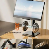 TriLine Monitör Tablet iPad Telefon Tutucu 12-16 İnç Universal Metal 360° Derece Döner Stand - 3