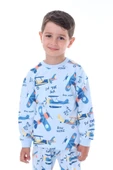 Time To FLY Mavi Desenli Çocuk Pijama Takımı thumbnail 3
