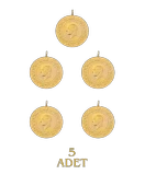 5 Adet Eski Tarihli Yarım Altın - 2