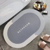 Sihirli Süper Su Emici Kaymaz Tabanlı Oval Paspas 40*60 cm thumbnail 1