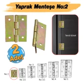 Yaprak Menteşe 2 Adet Prinç Sarı No:2 Mobilya Pencere Kapı Duşakabin Dolap Menteşesi İki Kanatlı thumbnail 1