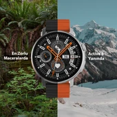 Active6 Akıllı Saat Yuvarlak Alüminyum Kasa Spor Silikon Kordon - 4