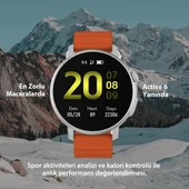Active6 Akıllı Saat Yuvarlak Alüminyum Kasa Spor Silikon Kordon - 5