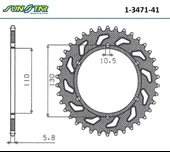 ARKA DİŞLİ YAMAHA YZF R25 250cc DİŞLİ SAYISI : -2 2015-2024 thumbnail 1