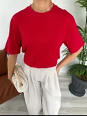 Kadın Basic Tshirt Kırmızı thumbnail 4