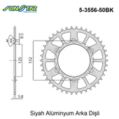 ARKA DİŞLİ SİYAH ALÜMİNYUM BETA RR 2T ENDURO RACING 300cc DİŞLİ SAYISI : +1 2013-2021 thumbnail 2