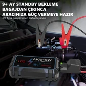 Avapow A9 29.6WH/8000MAH 1500A Jump Starter Taşınabilir Akü Takviye Kiti (Powerbank + LCD + LED Işık) - 2