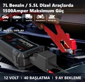 Avapow A9 29.6WH/8000MAH 1500A Jump Starter Taşınabilir Akü Takviye Kiti (Powerbank + LCD + LED Işık) - 7