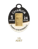 10 GRAM 24 AYAR İAR GRAMALTIN ( 1gr x 10 Adet ) - 2