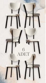 ELMA SANDALYE KREM ( 6 ADET ) - 1