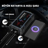 Avapow A9 29.6WH/8000MAH 1500A Jump Starter Taşınabilir Akü Takviye Kiti (Powerbank + LCD + LED Işık) - 4