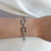 Yılan Sonsuzluk Modeli Zirkon Taşlı Bileklik thumbnail 3