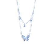 Kelebek İkili Zirkon Taşlı Gümüş Kolye thumbnail 7