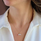 Kuyruklu Sedef Gold Gümüş Kolye thumbnail 3