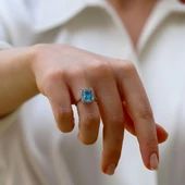 Sky Red Collection Tanzanit Creatif Gümüş Yüzük thumbnail 3