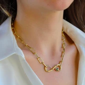 Yılan Sonsuzluk Modeli Gold Kaplama Zirkon Taşlı Set thumbnail 3