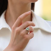 Sky Red Collection Turmalin Creatif Gümüş Yüzük thumbnail 3