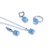 Mavi Icecut Taşlı Gümüş Set thumbnail 5