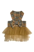 GedyCo Bej Ekose Tütülü Küçük Irk Köpek Elbisesi - 2