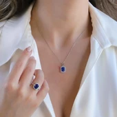 Tanzanit Icecut Taşlı Gümüş Set thumbnail 2