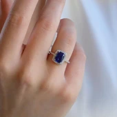 Tanzanit Icecut Taşlı Gümüş Set thumbnail 4