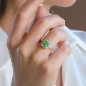 Yeşil Icecut Taşlı Gümüş Set thumbnail 3