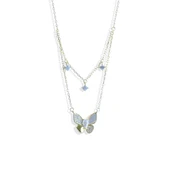 Kelebek İkili Zirkon Taşlı Gümüş Kolye thumbnail 4