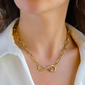 Yılan Sonsuzluk Modeli Gold Kaplama Zirkon Taşlı Set thumbnail 2