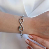 Yılan Sonsuzluk Modeli Zirkon Taşlı Bileklik thumbnail 2