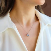 Mekik Desenli Camgöz Gümüş Kolye thumbnail 2