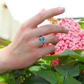 Sky Red Collection Tanzanit Creatif Gümüş Yüzük thumbnail 1