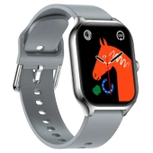 Fit7 Akıllı Saat Alüminyum Kasa Spor Silikon Kordon Gümüş - 4