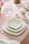 Square Bone Eterno 53 Parça 12 Kişilik Yemek Takımı Platin - 6