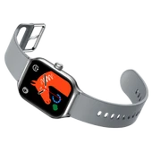 Fit7 Akıllı Saat Alüminyum Kasa Spor Silikon Kordon Gümüş - 2