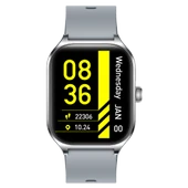 Fit7 Akıllı Saat Alüminyum Kasa Spor Silikon Kordon Gümüş - 3