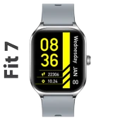 Fit7 Akıllı Saat Alüminyum Kasa Spor Silikon Kordon Gümüş - 1