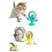 Vantuzlu Zilli İnteraktif Dönebilen Mama Kaplı Renkli Eğlenceli Eğitici Kedi Oyuncağı thumbnail 7