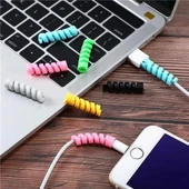 4lü , Android Şaj Kablosu Koruyucu Silikon Spiral Yay Aparat thumbnail 1