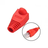 Rj45 Konnektör için koruyucu plastik kılıf rj 45 cover kırmızı 100 adet thumbnail 2