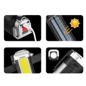 El Feneri Güneş Enerjli Ledli 15W Şarjlı Mıknatıslı Askılı Kamp Taktik El Feneri Su Geçirmez thumbnail 4