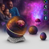 QASUL Yaratıcı Dinozor Yumurtası LED Yıldız Galaxy Projektör Gece Lambası Yıldız Işığı Hoparlör thumbnail 2