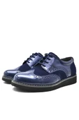 Rakerplus Hidra Lacivert Rugan Bağcıklı Erkek Çocuk Klasik Ayakkabı thumbnail 3